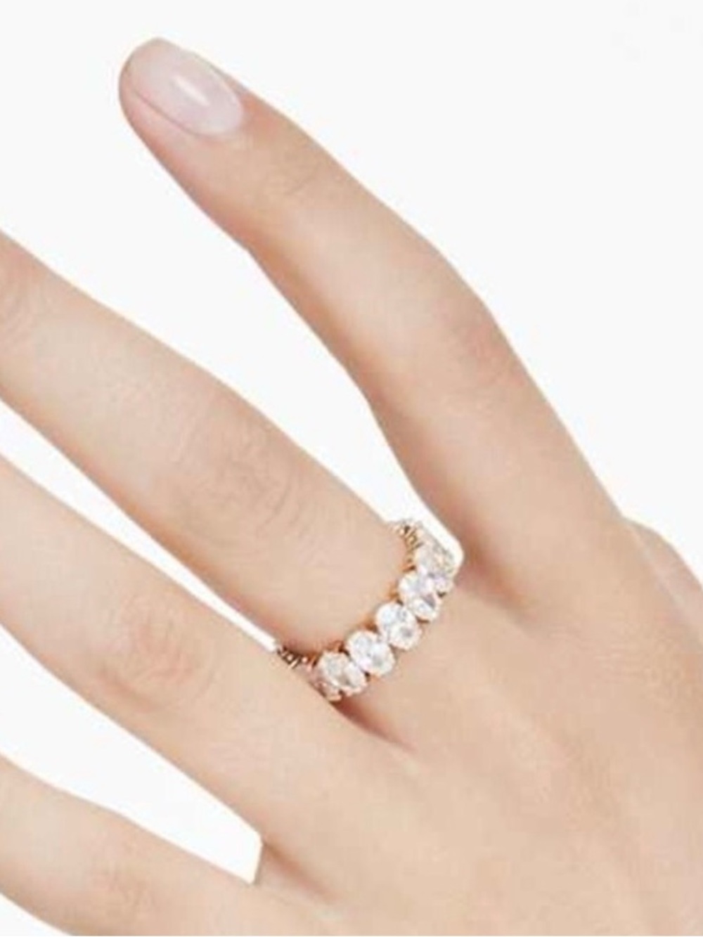 Swarovski Oval Cut Gold-Tone Plated Matrix Ring NIB New Style Retail:$219 Size 6
